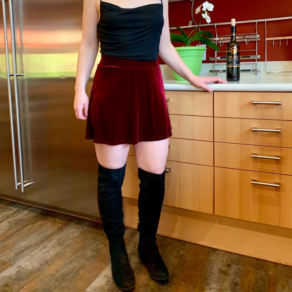 Red Velvet Circle Skirt